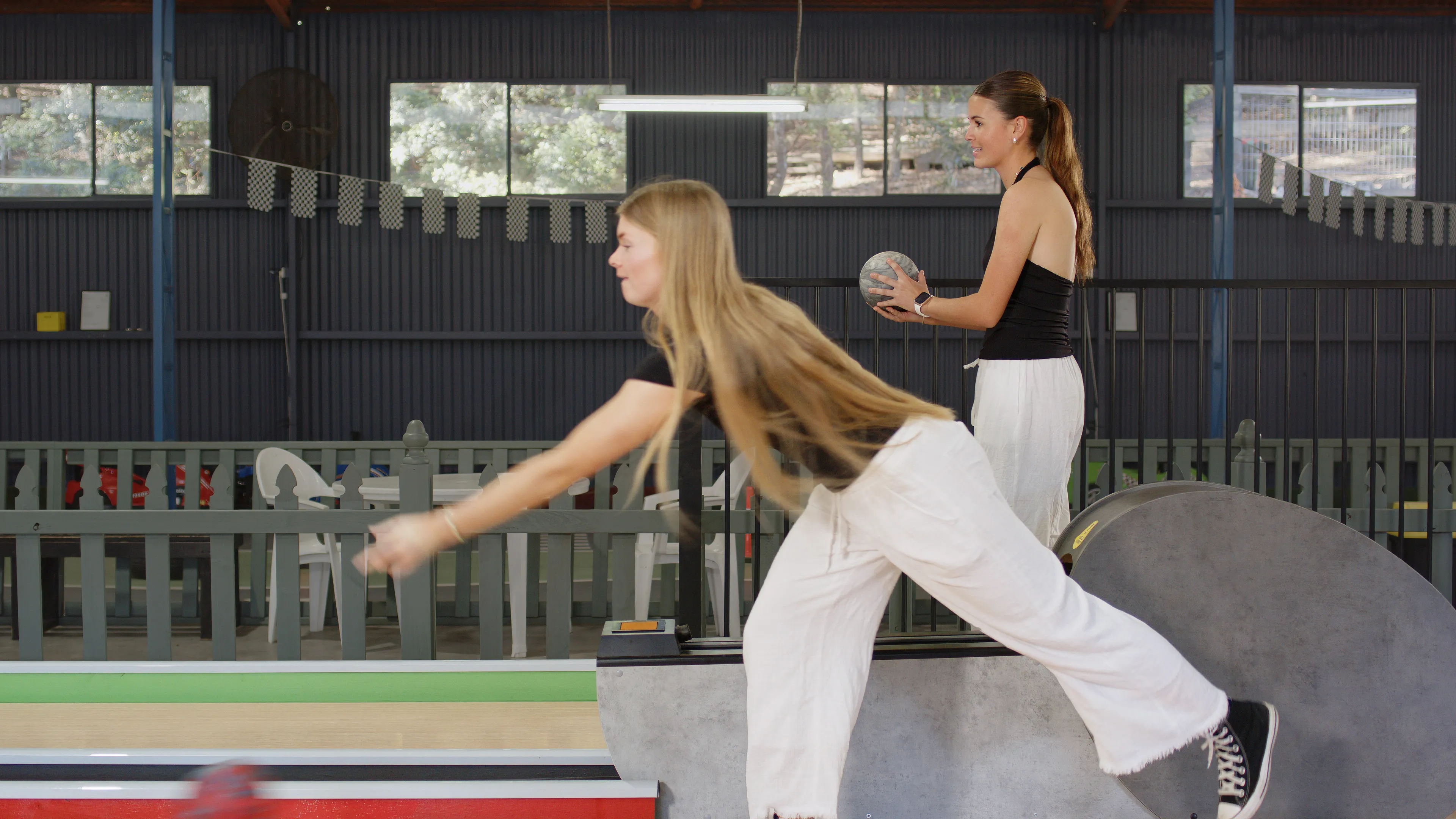 Player releasing a Kern Ball at Toboggan Hill Park Nelson Bay
