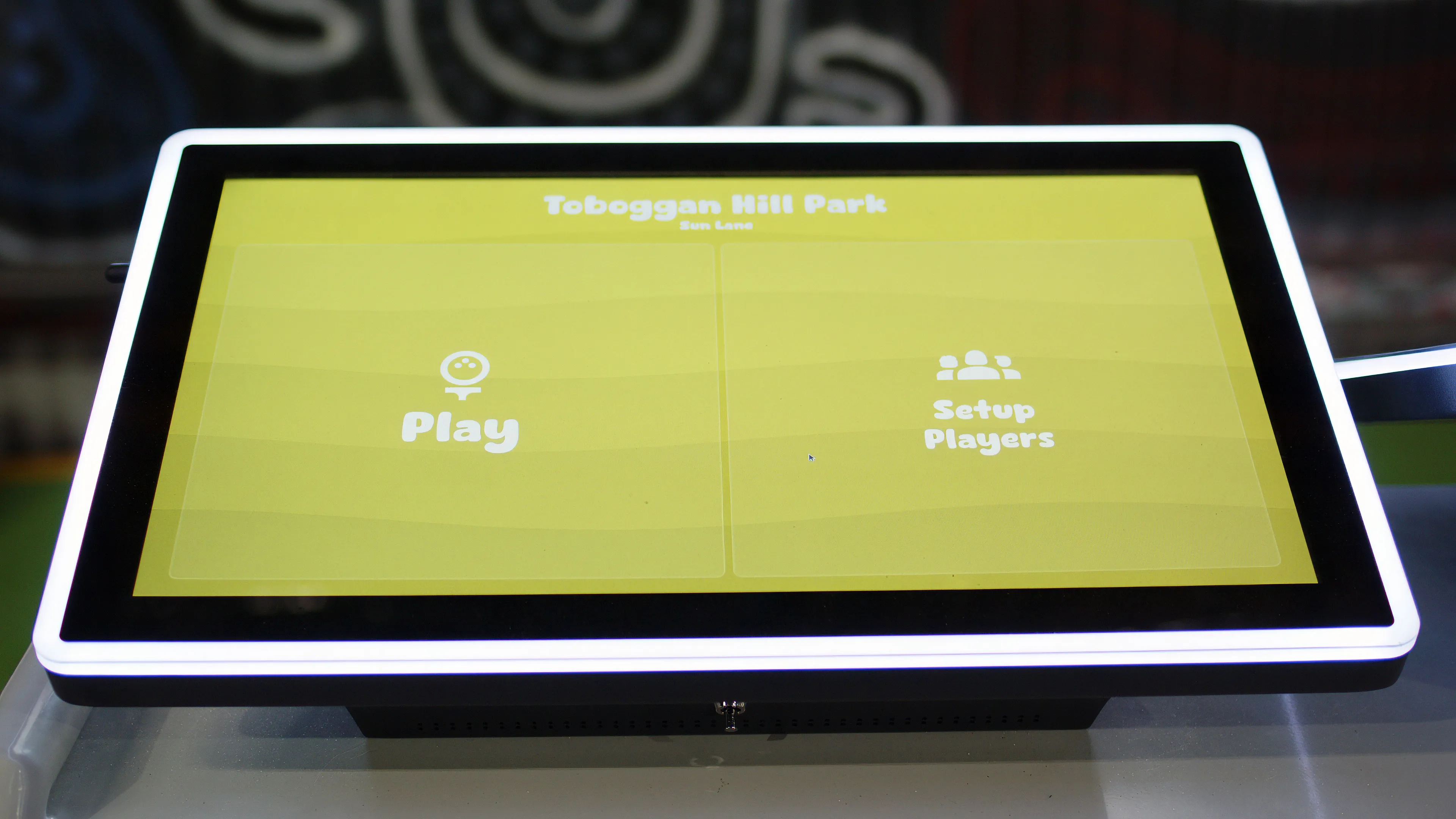Close-up of LaneCraft's software interface on a touchscreen console