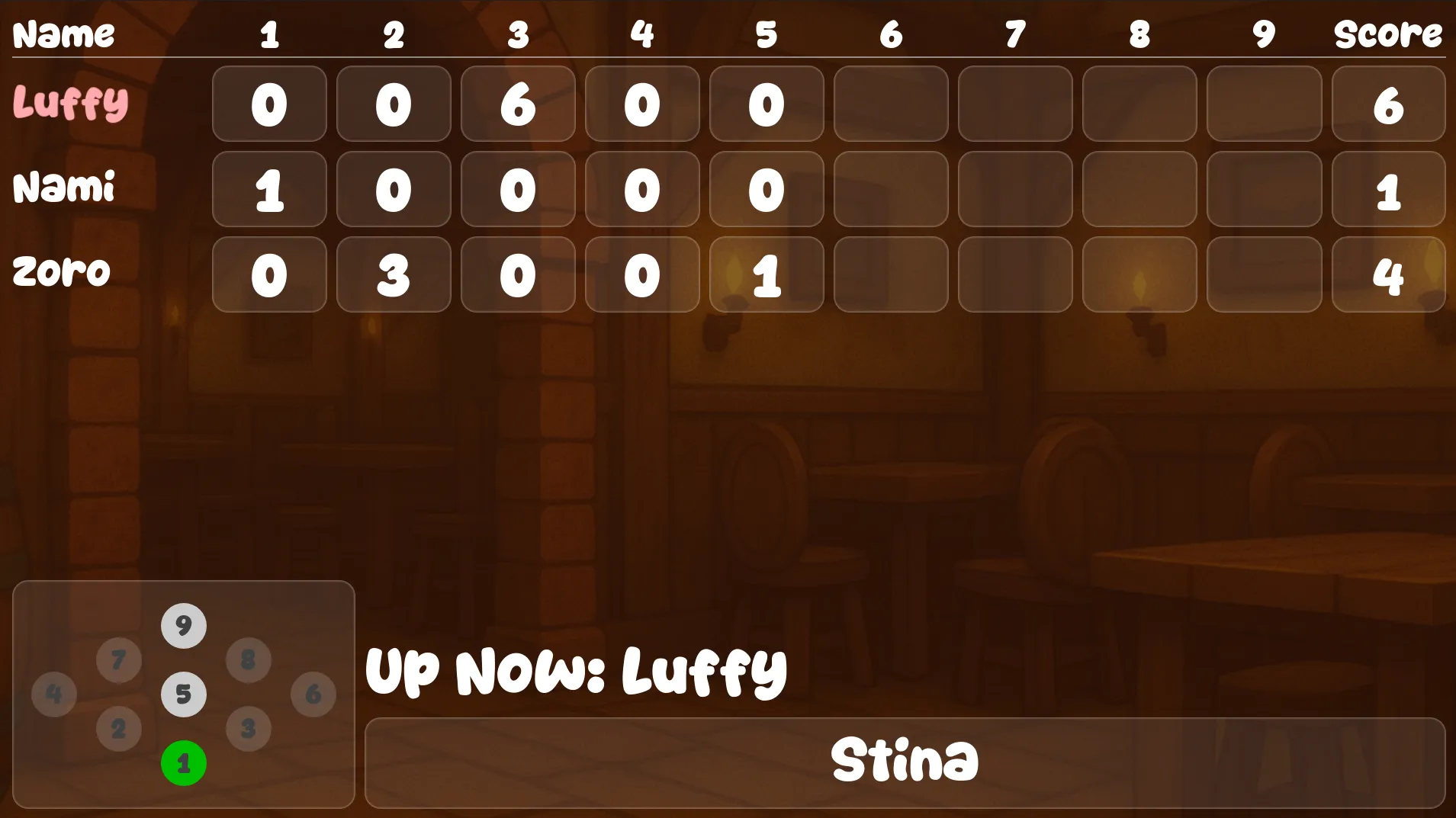 Stina gameplay screenshot from LaneCraft's bowling software